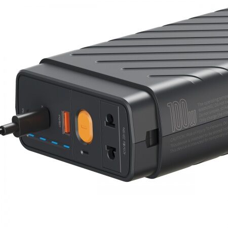 Стартер BASEUS Reboost Jump BS-CN01, Powerbank + LED-фонарь, 16000 мАч, серый, Type-C/USB/⁓220B - 4