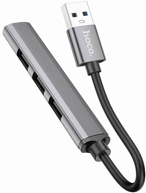 USB Хаб HOCO HB26 4 in 1 3хUSB 2.0  1xUSB 3.0 (серый) - 2