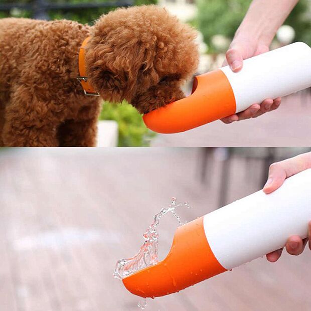 Дорожная поилка для животных Moestar Rocket Portable Pet Cup (430 ml) (Orange) - 4