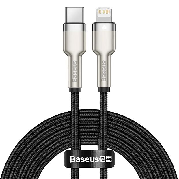 Кабель Baseus Cafule Series Metal Data Cable Type-C to iP PD 20W 2m (Black) - 1