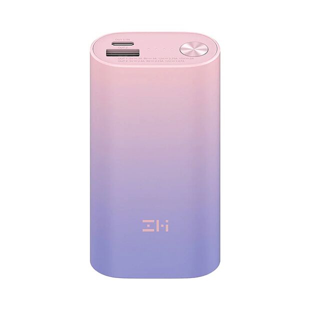 Внешний аккумулятор Power Bank ZMI QB818 10000mAh (Type-C MINI (High-End версия) 3A, 30W) (Purple/Pink) RU - 1