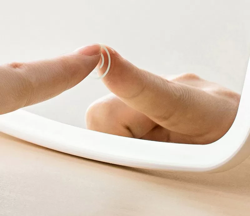 Включение зеркала Xiaomi Jotun Judy Desktop LED Makeup Mirror Rice Включение смарт-зеркала Сяоми Jotun Judy Desktop LED Makeup Mirror Rice