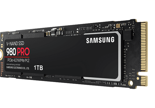 Твердотельные накопители Samsung SSD 980 PRO, 1000GB, M.2(22x80mm), NVMe 1.3c, PCIe 4.0 x4, 3-bit MLC, R/W 7000/5000MB/s, IOPs 1 000 000/1 000 000, D - 3